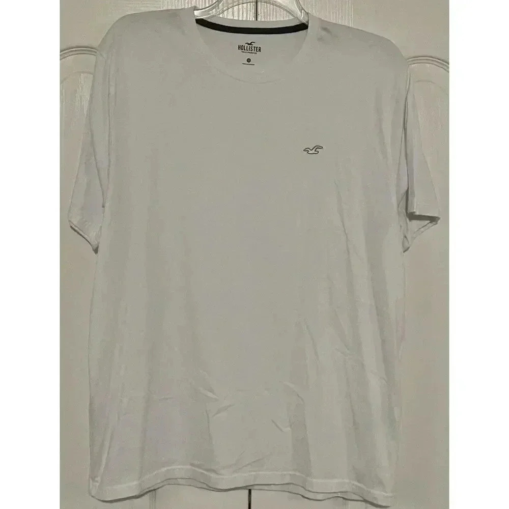 Hollister Men's Icon Short Sleeve Crewneck Logo T-Shirt Size XXL White NWOT